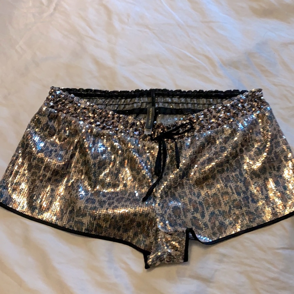 Victory Secret animal print sequence shorts. Size L Never worn